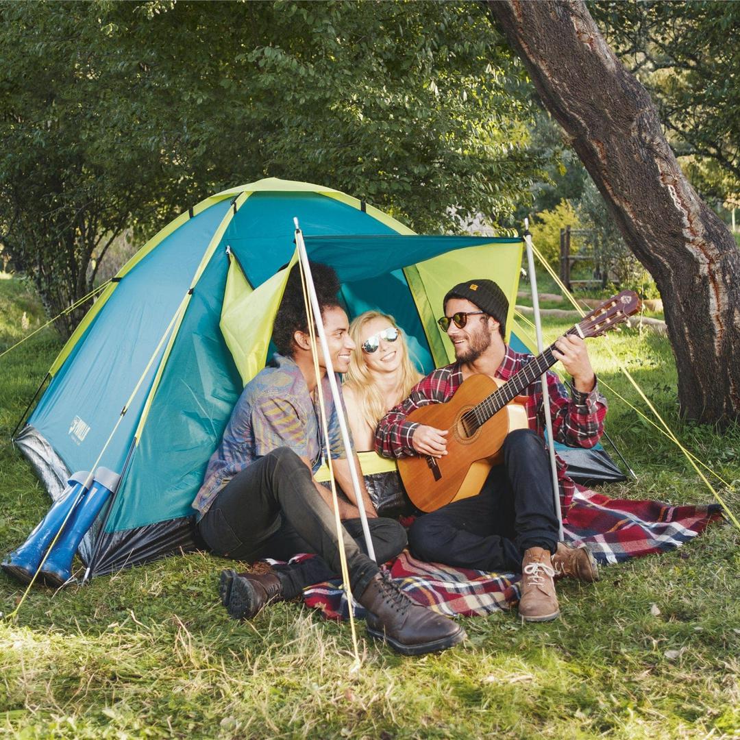 Bestway Pavillo 3-Person Polyester Tent (210 x 210 x 120 cm)OutdoorYou and your family or friends will have a great time camping and spending time in it Provides high levels of strength & durability & comfort with its polyester fabric construction Set inc